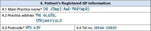 HOOF patient registered gp