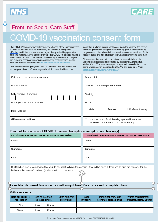 Consent form