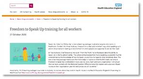Speak up training graphic