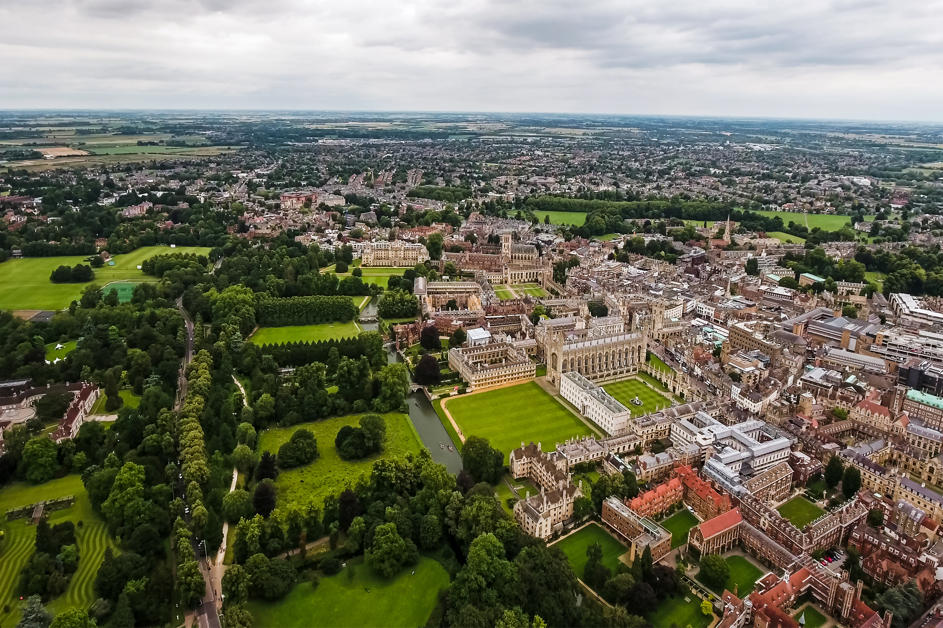 Aerial view photo of Cambridge University and Colleges