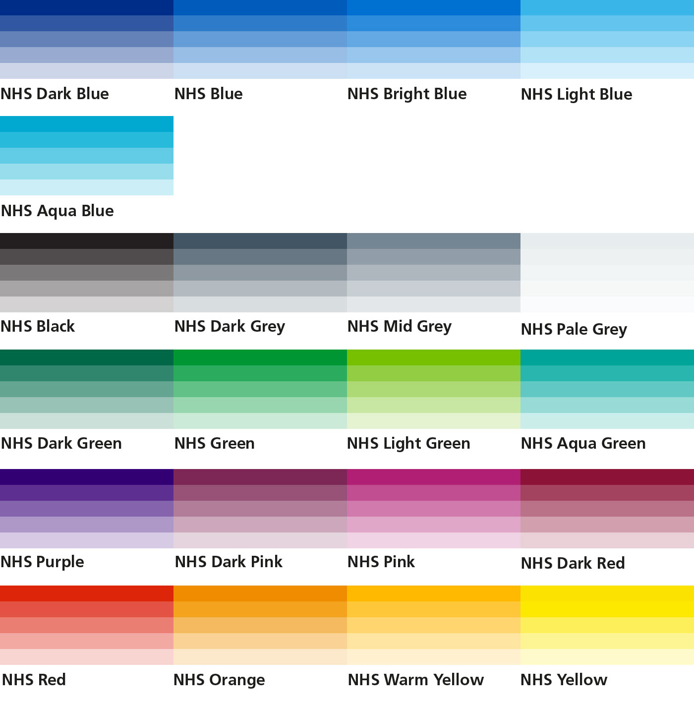 NHS Identity Guidelines | Colours1400 x 1428