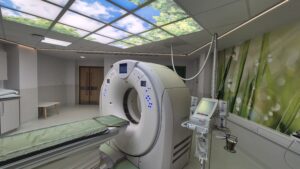 MRI scanners use a strong magnetic field and radio waves to produce detailed images of the patient's body.