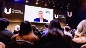 David Purdue Chief Nurse North East and Yorkshire NHS England talking about his career with students and taking Q&A.