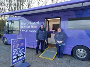 The Big Purple Bus visits communities across South Yorkshire to offer life-saving cancer advice and information