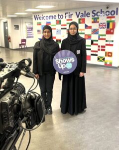Students at Fir Vale School in Sheffield film for a HPV vaccination-awareness video for the Shows Up campaign