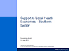 Front cover of the Support to Local Health Economies Report