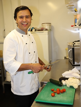 Kuldeep Raj in his kitchen