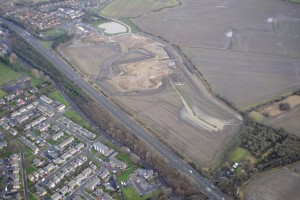 Ariel view taken in January 2013 of the construction of Cramlington hospital