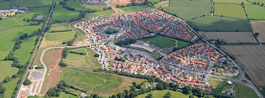 Arial photo of a housing estate