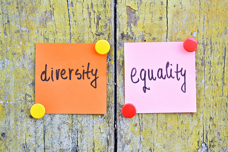 Stickers showing the words equality and diversity