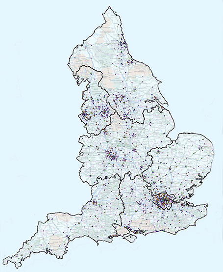 Map of vaccination sites
