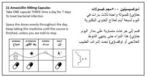 Bilingual medication information on pharmacy dispensing labels