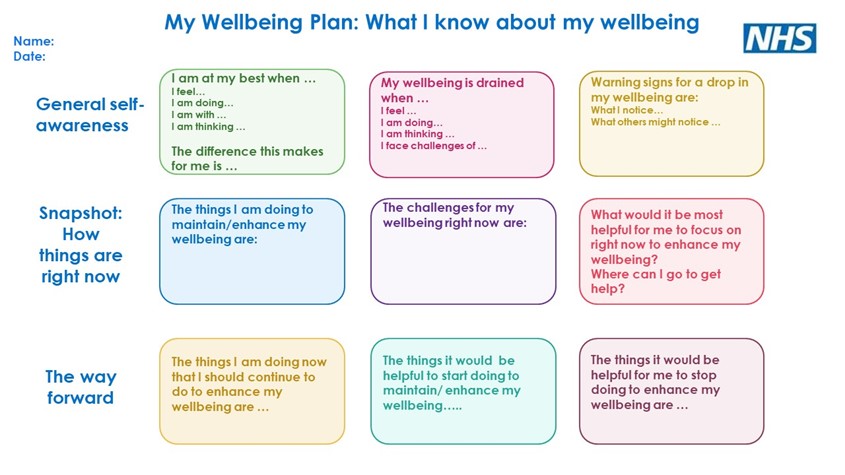 My Wellbeing plan