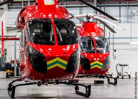 2 emergency helicopters