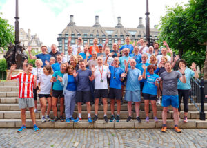 NHS park run - a large group of runners