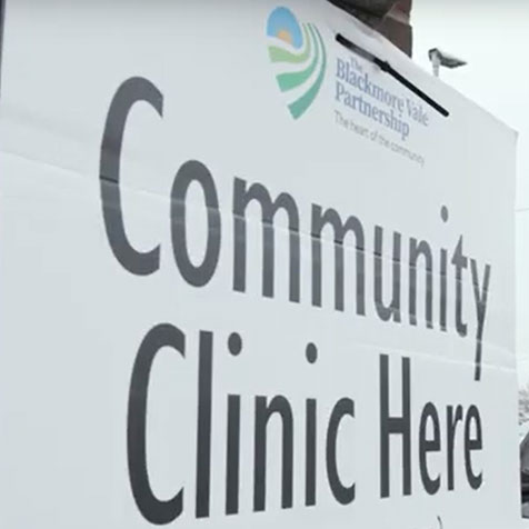 Community clinic building sign