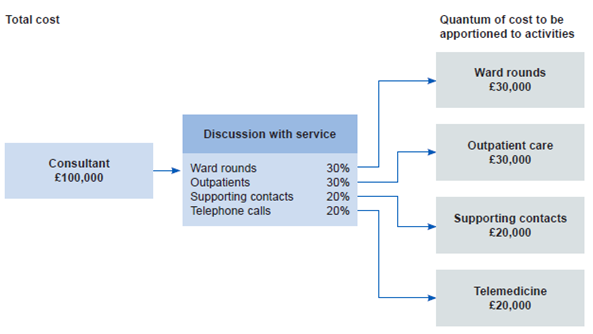 Diagram showing allocation of cost of consultant to activities