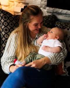 A person and a baby