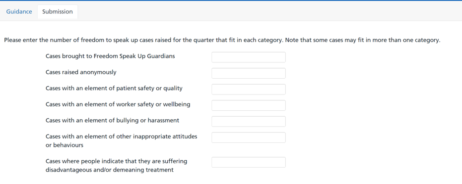 Image of how to select categories on the Data Collection Framework.