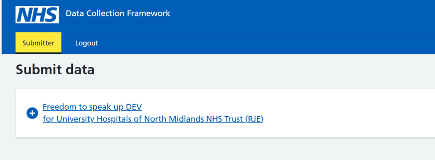 Image of how to submit data on the Data Collections Framework